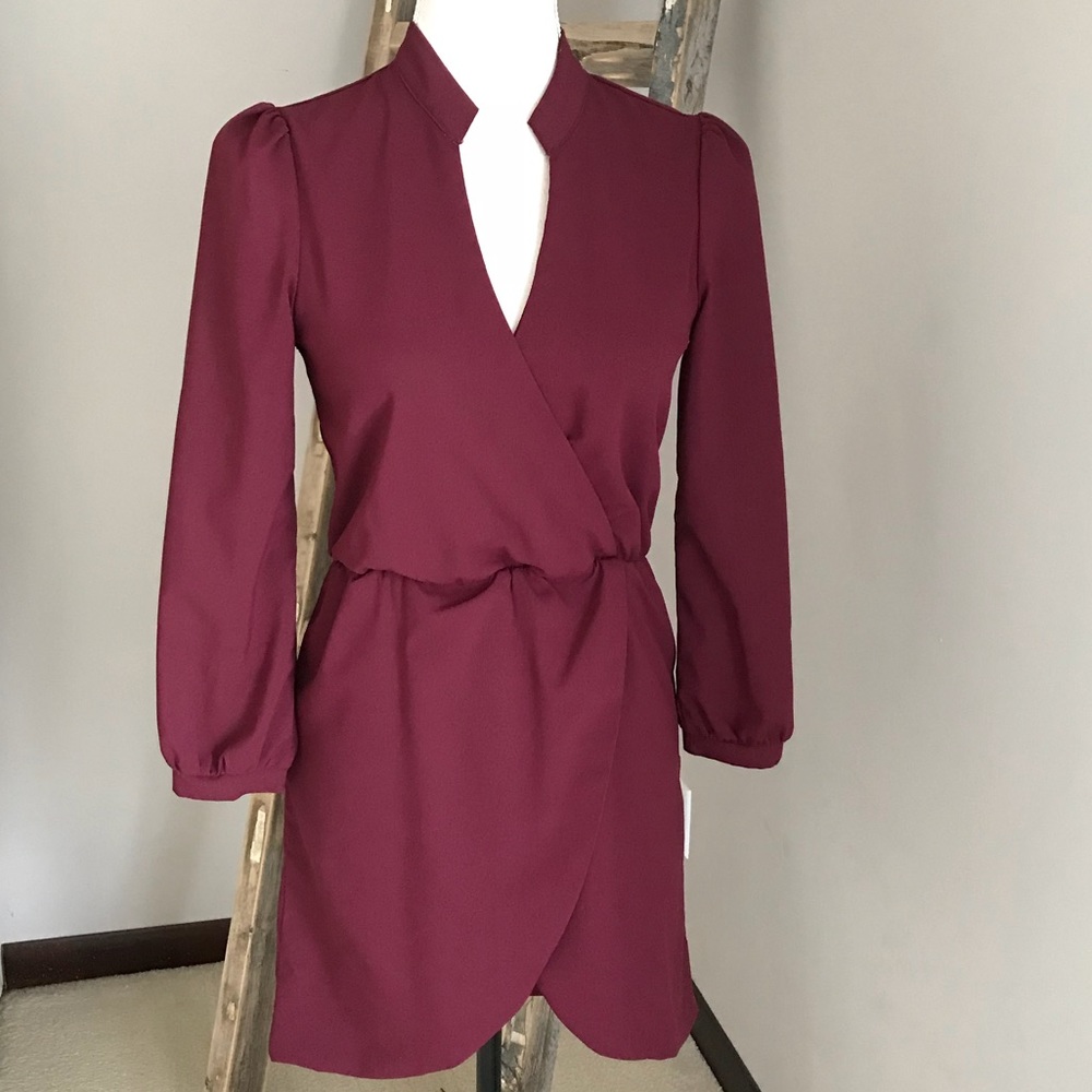 Burgundy Dress Long Sleeve